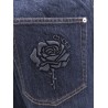 Cotton jeans with back floral print