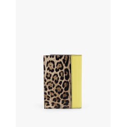 Saffiano leather passport holder with clored leather inserts