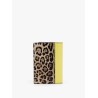 Saffiano leather passport holder with clored leather inserts