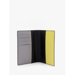 Saffiano leather passport holder with clored leather inserts