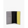 Saffiano leather passport holder with clored leather inserts