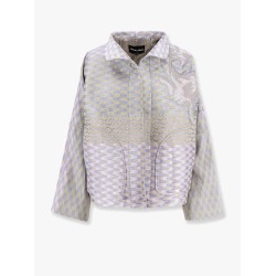 Jacquard hemp, linen and silk caban