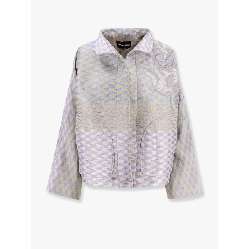 Jacquard hemp, linen and silk caban
