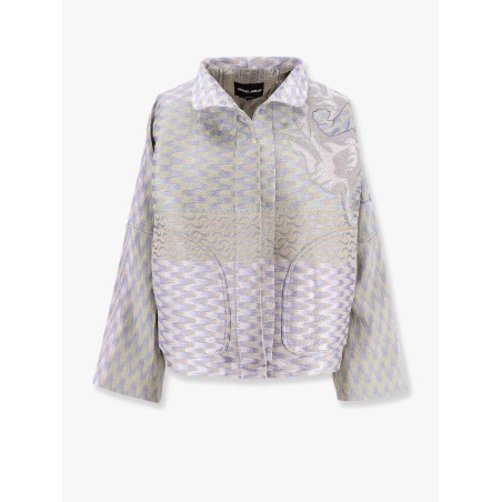 Jacquard hemp, linen and silk caban