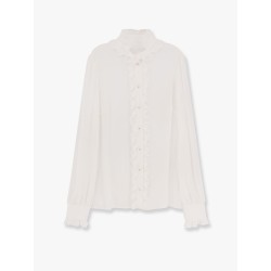 Silk shirt with rouches detail