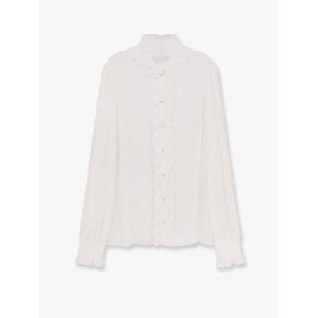 Silk shirt with rouches detail