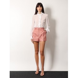 Silk shirt with rouches detail