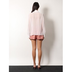 Silk shirt with rouches detail