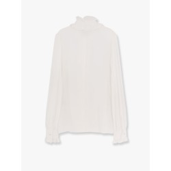 Silk shirt with rouches detail