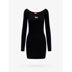 Viscose blend dress with metal oval-d logo