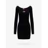 Viscose blend dress with metal oval-d logo