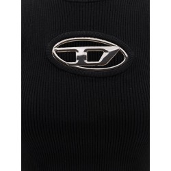 Viscose blend dress with metal oval-d logo