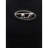 Viscose blend dress with metal oval-d logo
