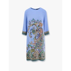 Stretch viscose dress with iconic print