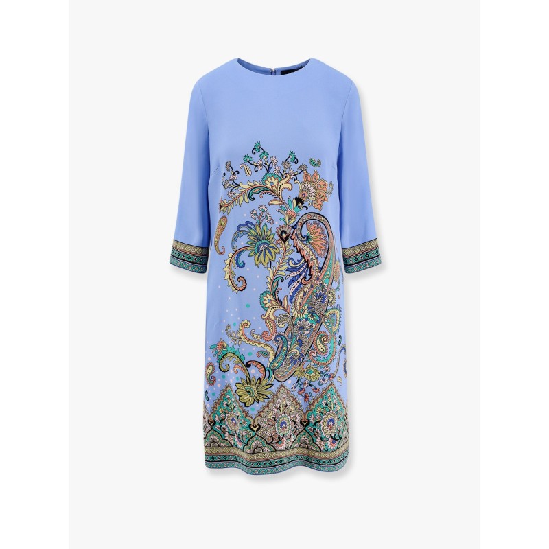 Stretch viscose dress with iconic print