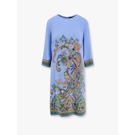Stretch viscose dress with iconic print