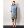 Stretch viscose dress with iconic print