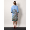 Stretch viscose dress with iconic print