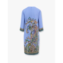 Stretch viscose dress with iconic print