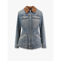 Denim jacket with volant