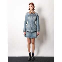 Denim jacket with volant