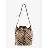 Canvas bucket bag with check motif