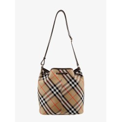 Canvas bucket bag with check motif