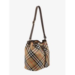 Canvas bucket bag with check motif