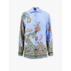 Viscose and silk shirt with iconic motif