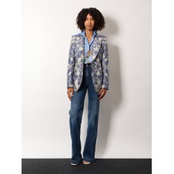 Viscose and silk shirt with iconic motif