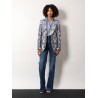 Viscose and silk shirt with iconic motif