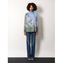 Viscose and silk shirt with iconic motif