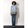 Viscose and silk shirt with iconic motif