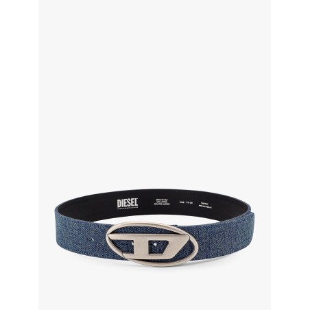 Denim belt with logo