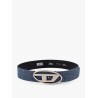 Denim belt with logo