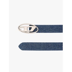 Denim belt with logo