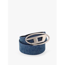 Denim belt with logo