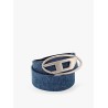 Denim belt with logo