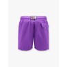 Lighting Pantone nylon swim trunks with logo patch