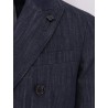 Roma denim blazer with removable iconic brooch