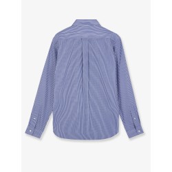 Striped cotton shirt with iconic logo patch