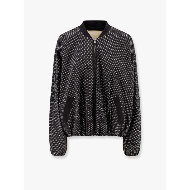 Modal jacket with all-over rhinestones
