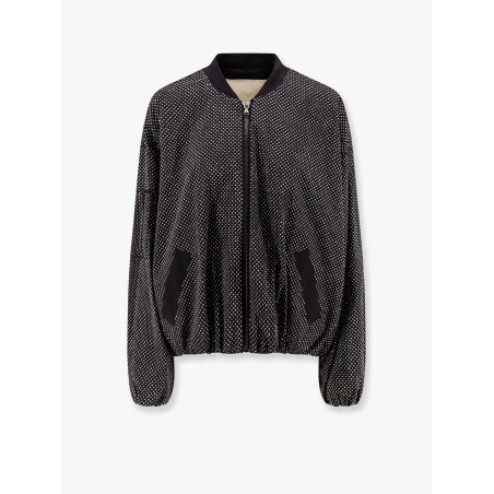 Modal jacket with all-over rhinestones