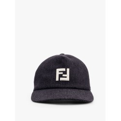 Denim baseball hat with logo embroidery