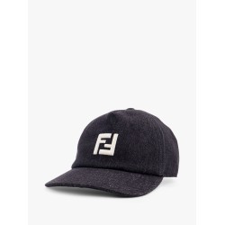 Denim baseball hat with logo embroidery