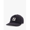 Denim baseball hat with logo embroidery
