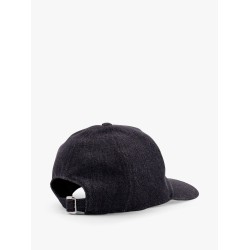 Denim baseball hat with logo embroidery