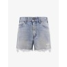 Mid-rise skate shorts with Triomphe embroidery and raw hems