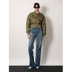 Cropped nylon jacket with padding
