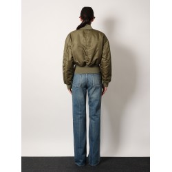 Cropped nylon jacket with padding